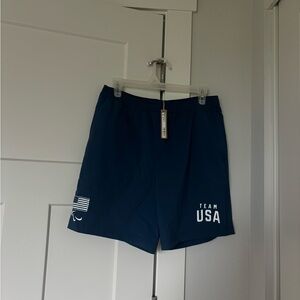 SKIMS Team USA Navy Blue Men's Swim Trunks